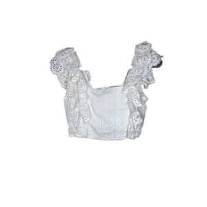 Altar’d State Women’s Cropped Eyelet Cottage Core Top White Small